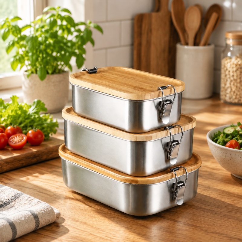 Food Storage Lunch Box - Durable 304 Stainless Steel Lunch Box