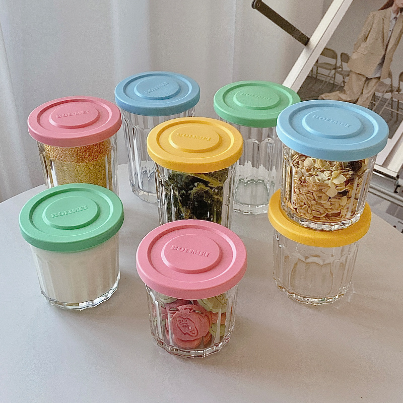 Food Storage Organization - Color Cover Glass Sealed Tank Storage