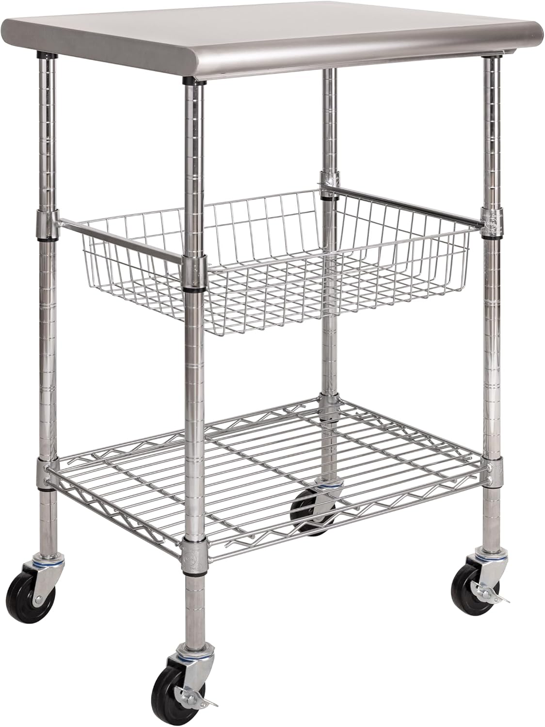 Food Storage On Wheels - Stainless Steel Commercial Prep Table Cart,