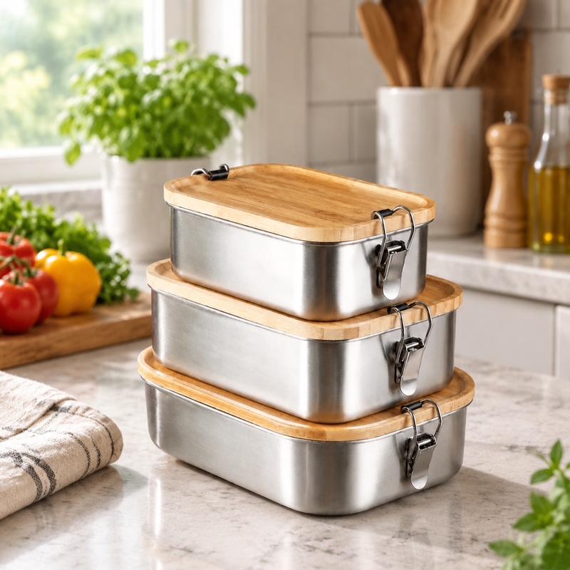 Food Storage Lunch Box - Durable 304 Stainless Steel Lunch Box