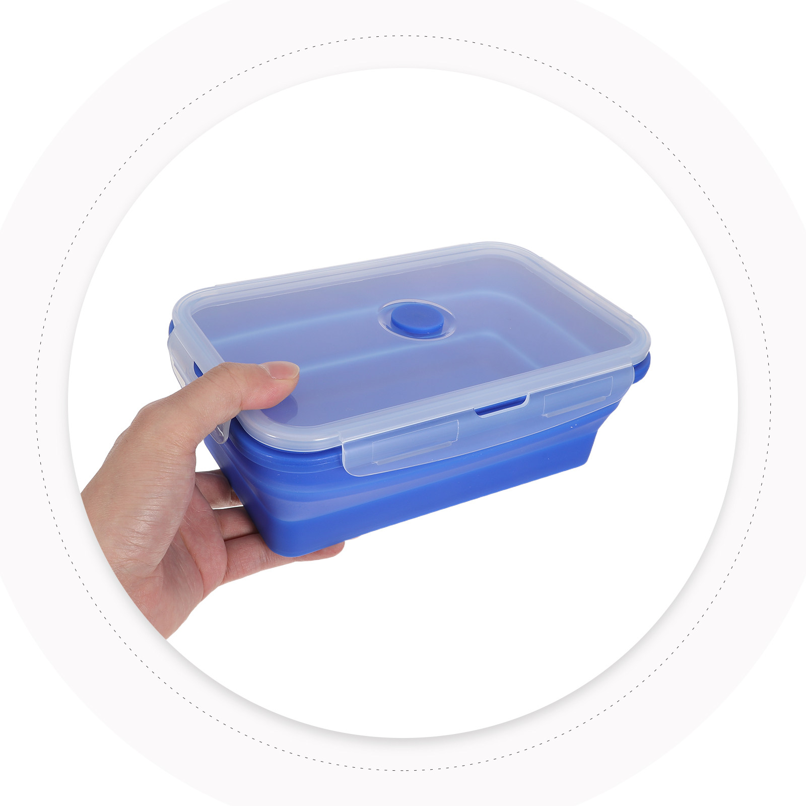 Food Storage Lunch Box - 4Pcs Foldable Silicone Lunch Box Containers