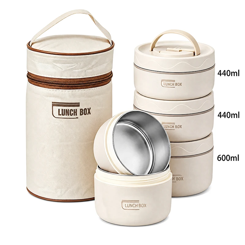 Food Storage Hot Box - 3/4pcs Portable Insulated Food Container Lunch