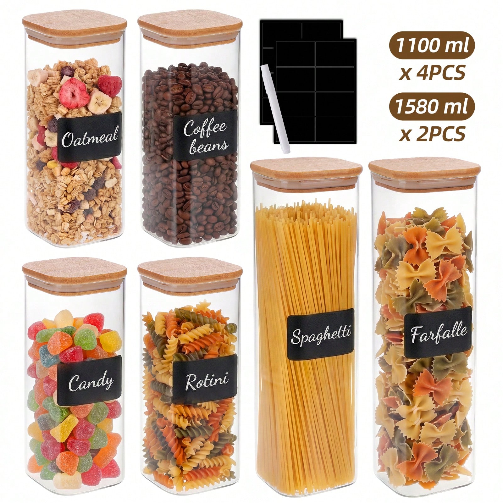 6/12pcs Glass Food Storage Con - огляд і ціна Food Storage Organization