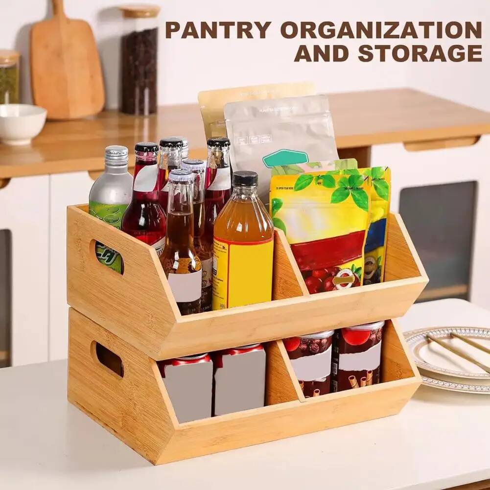 Wooden Pantry Organizer, Stack - огляд і ціна Stackable Pantry Bin