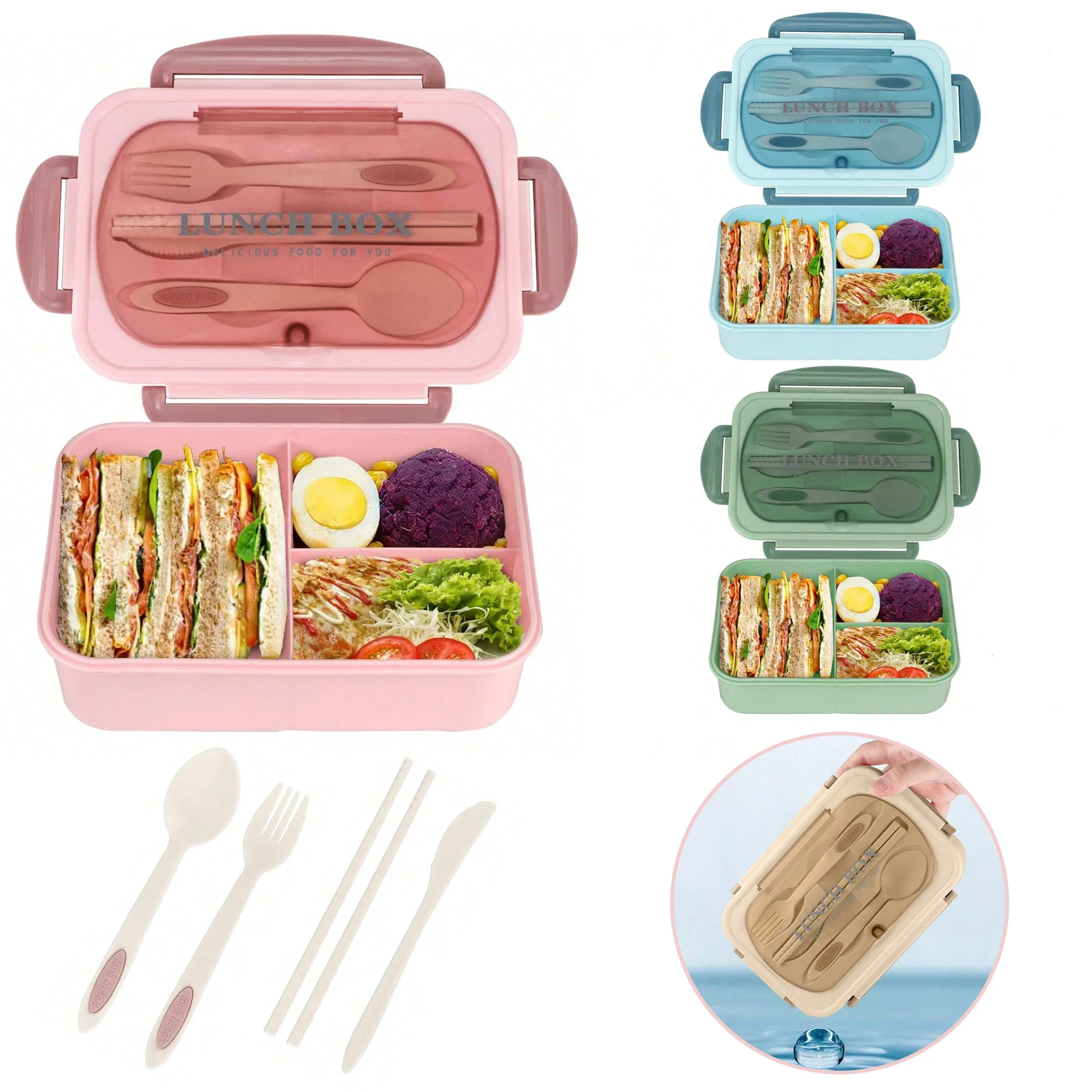 Adult Bento Box with 3 Compart - огляд і ціна Food Storage Oven Safe