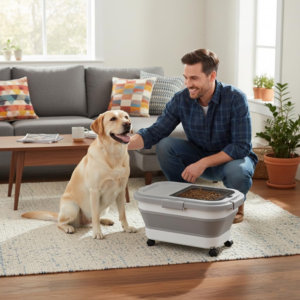 Foldable Dog Food Storage Bin  - огляд і ціна Food Storage On Wheels