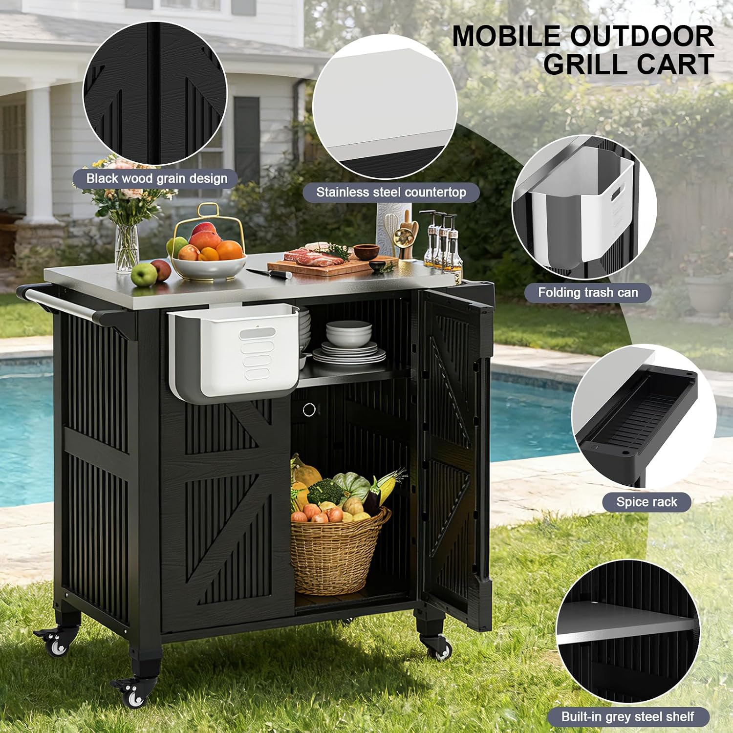 Outdoor Grill Cart With Storag - огляд і ціна Food Storage On Wheels