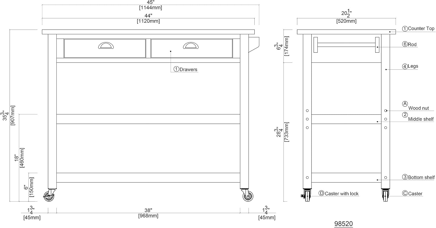 Rolling Kitchen Island Cart On - огляд і ціна Food Storage On Wheels