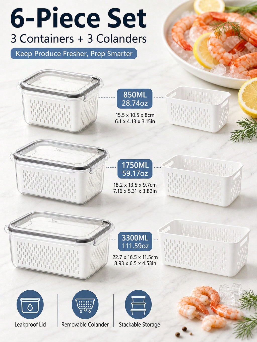 Mixed-Size Produce Saver Conta - огляд і ціна Food Storage Tank