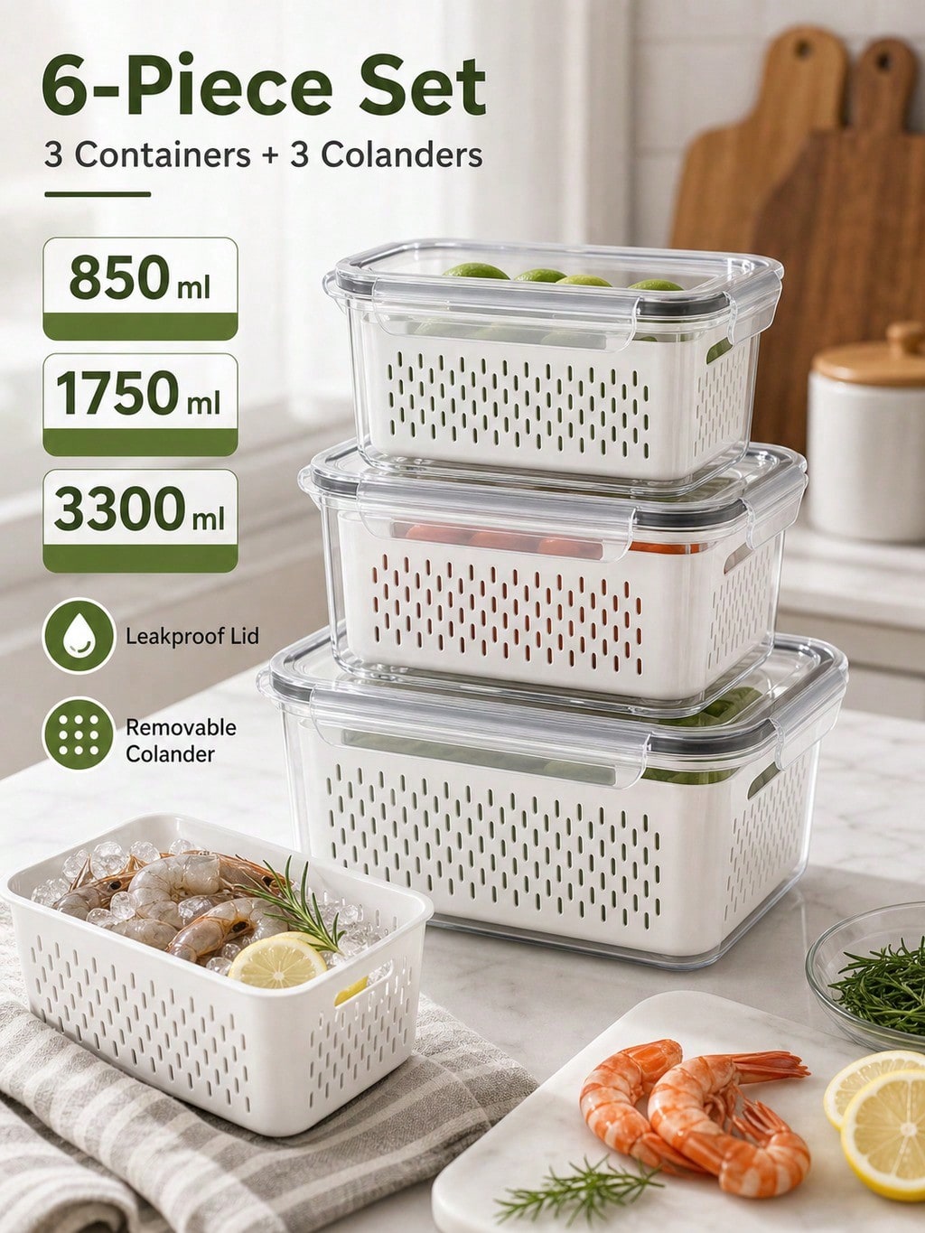 Mixed-Size Produce Saver Conta - огляд і ціна Food Storage Tank