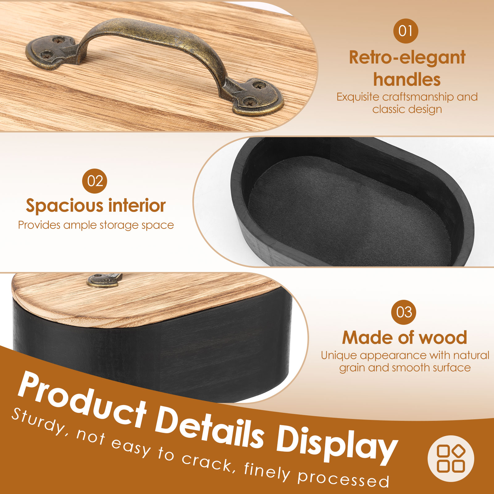 Bathroom Storage Box Oval Wood - огляд і ціна Stackable Pantry Bin