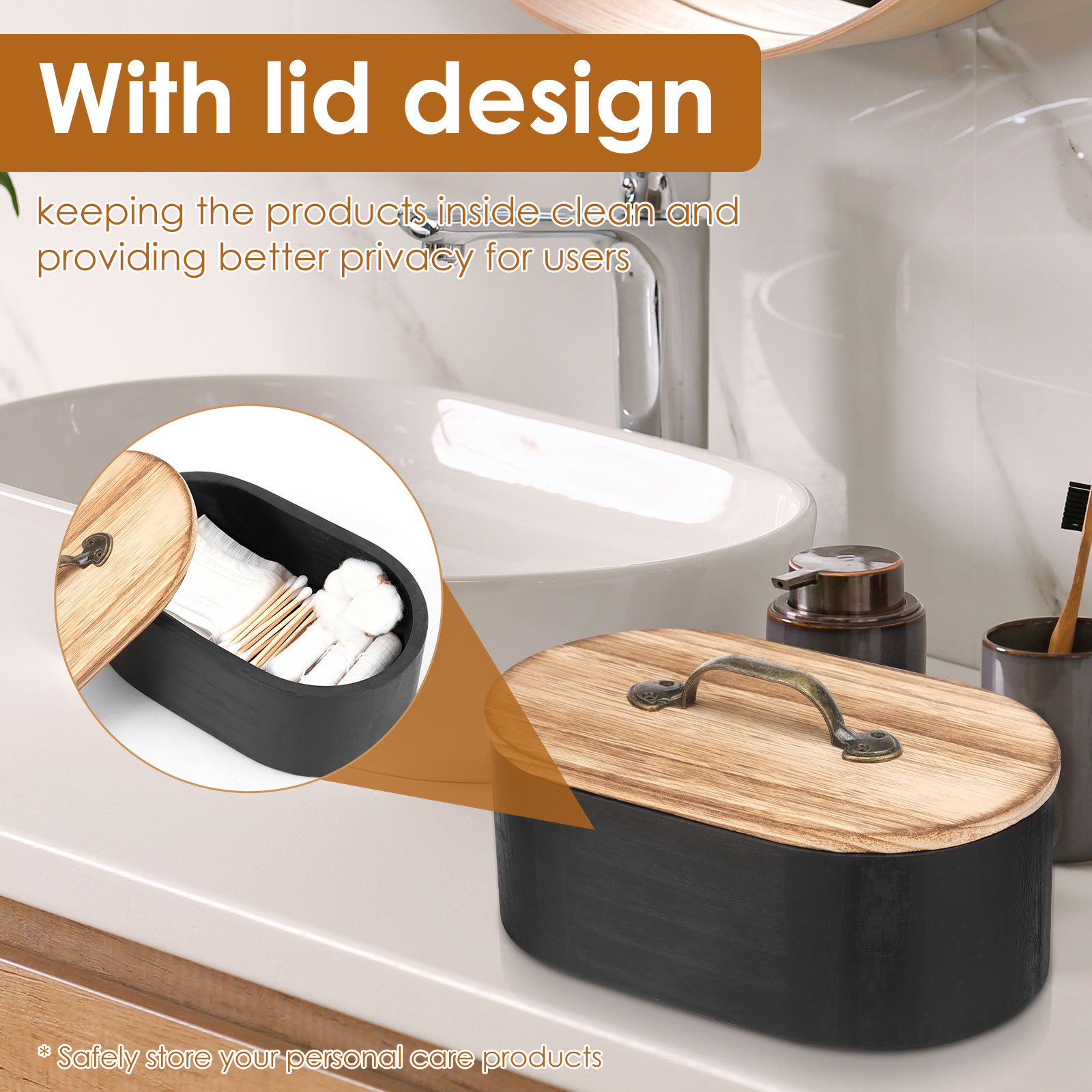 Bathroom Storage Box Oval Wood - огляд і ціна Stackable Pantry Bin