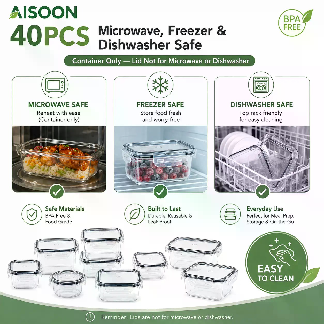 40 PCS Extra Large 85oz Silico - огляд і ціна Food Storage Organization