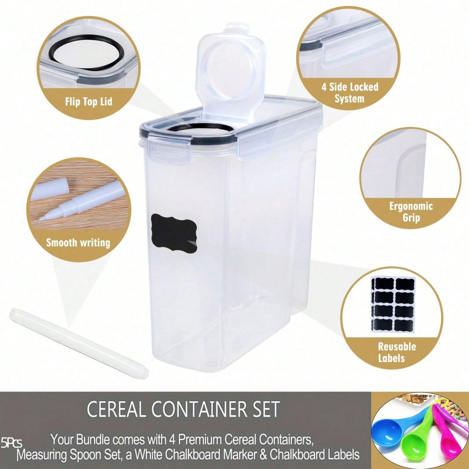 4 Pack Airtight Cereal & Dry F - огляд і ціна Food Storage Tank