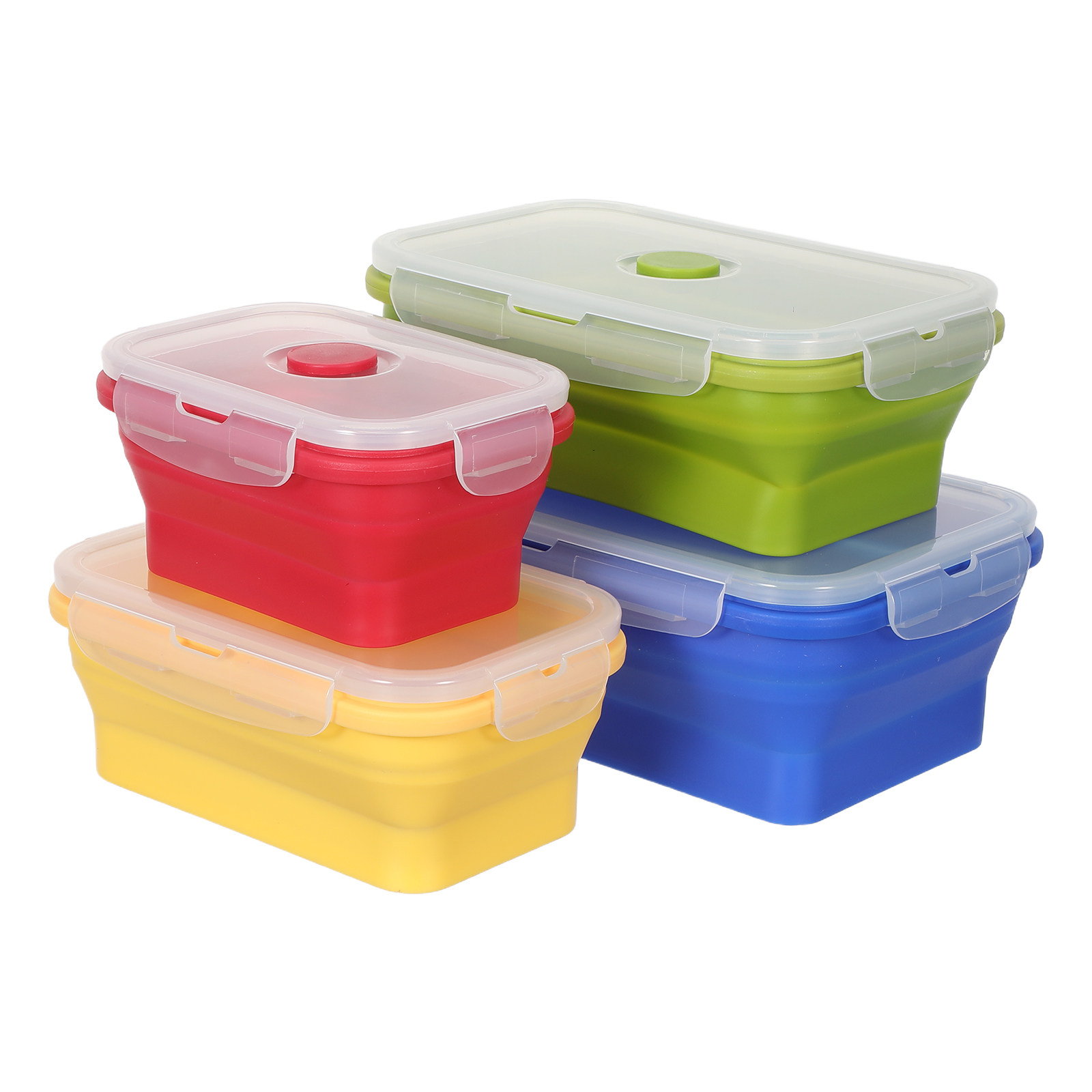 4Pcs Foldable Silicone Lunch B - огляд і ціна Food Storage Lunch Box