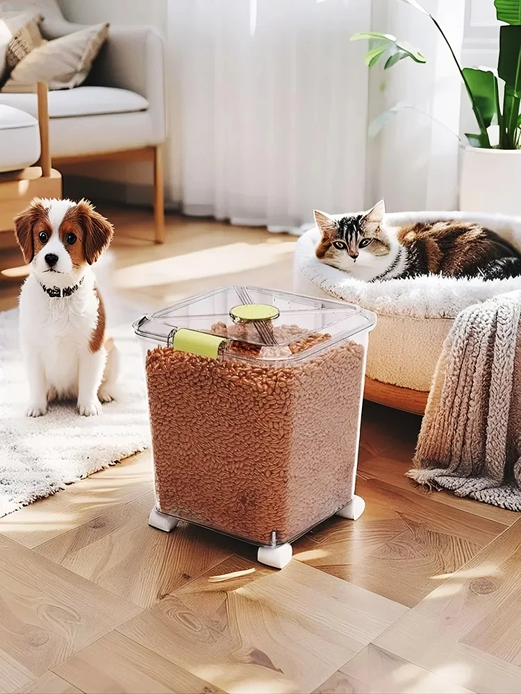 Large Capacity Transparent Dog - огляд і ціна Food Storage On Wheels