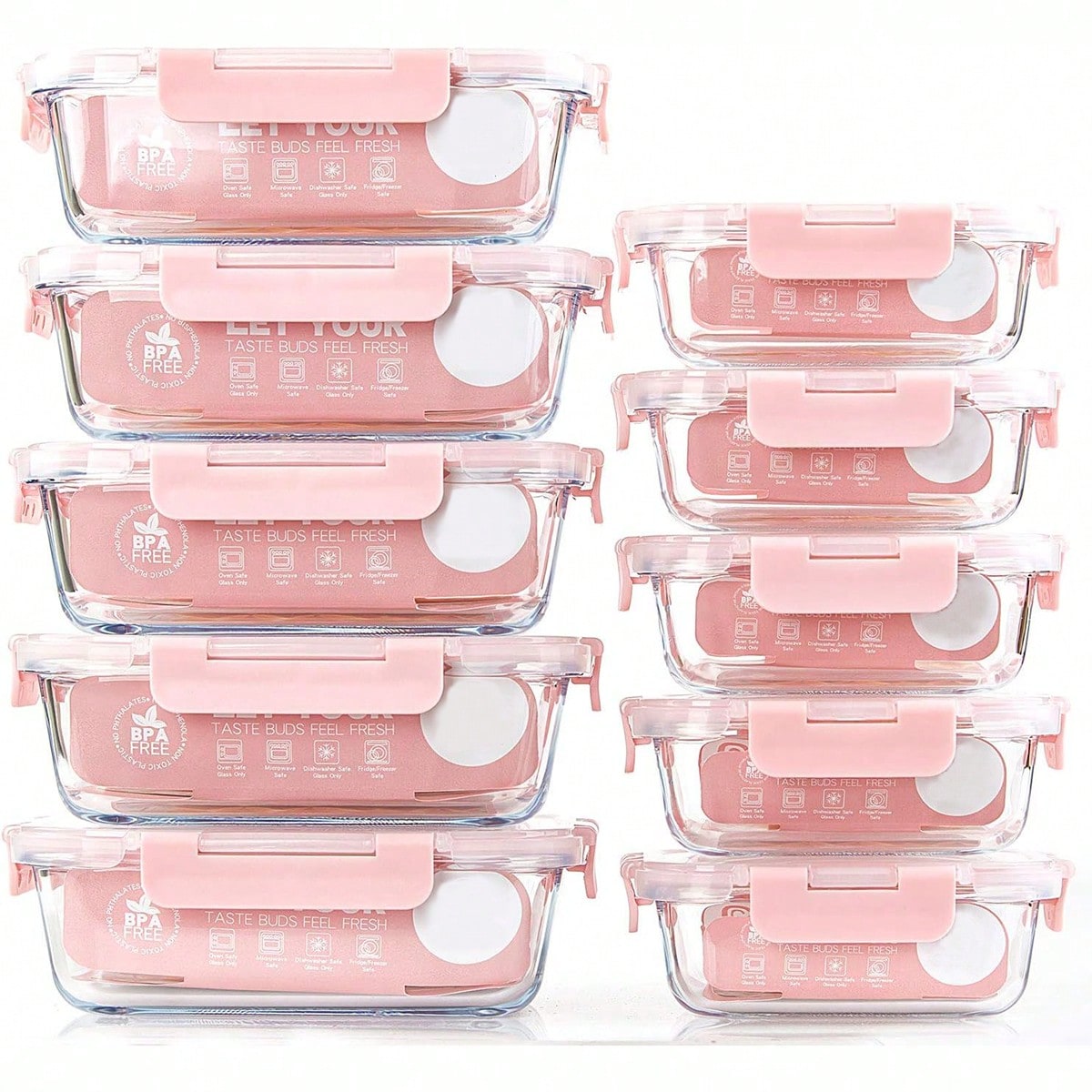 10 Pack Glass Meal Prep Contai - огляд і ціна Food Storage Containers B&M