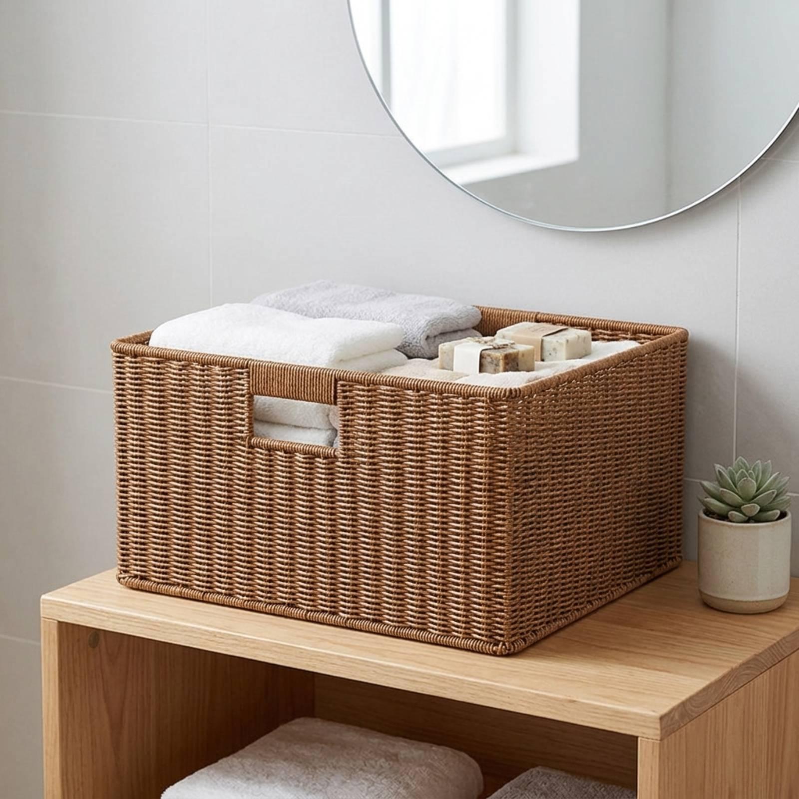 Rustic Rattan Storage Basket f - огляд і ціна Stackable Pantry Bin