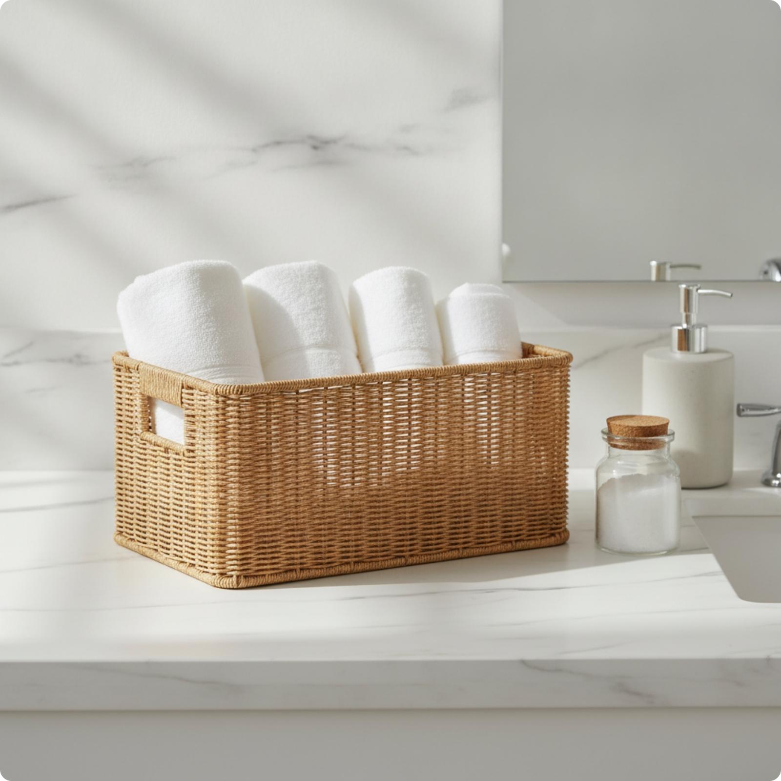 Rustic Rattan Storage Basket f - огляд і ціна Stackable Pantry Bin