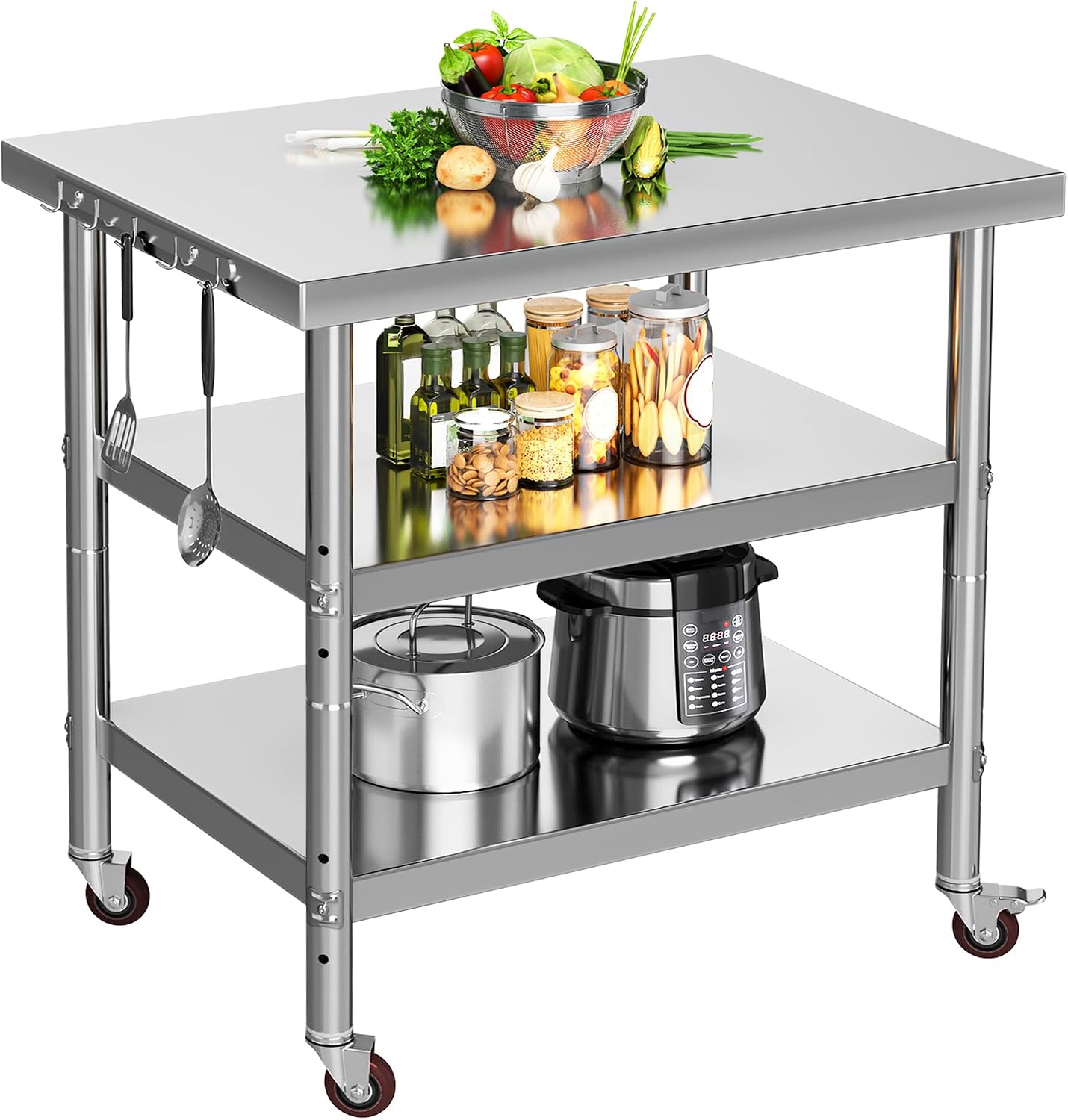 Stainless Steel Food Prep Tabl - огляд і ціна Food Storage On Wheels