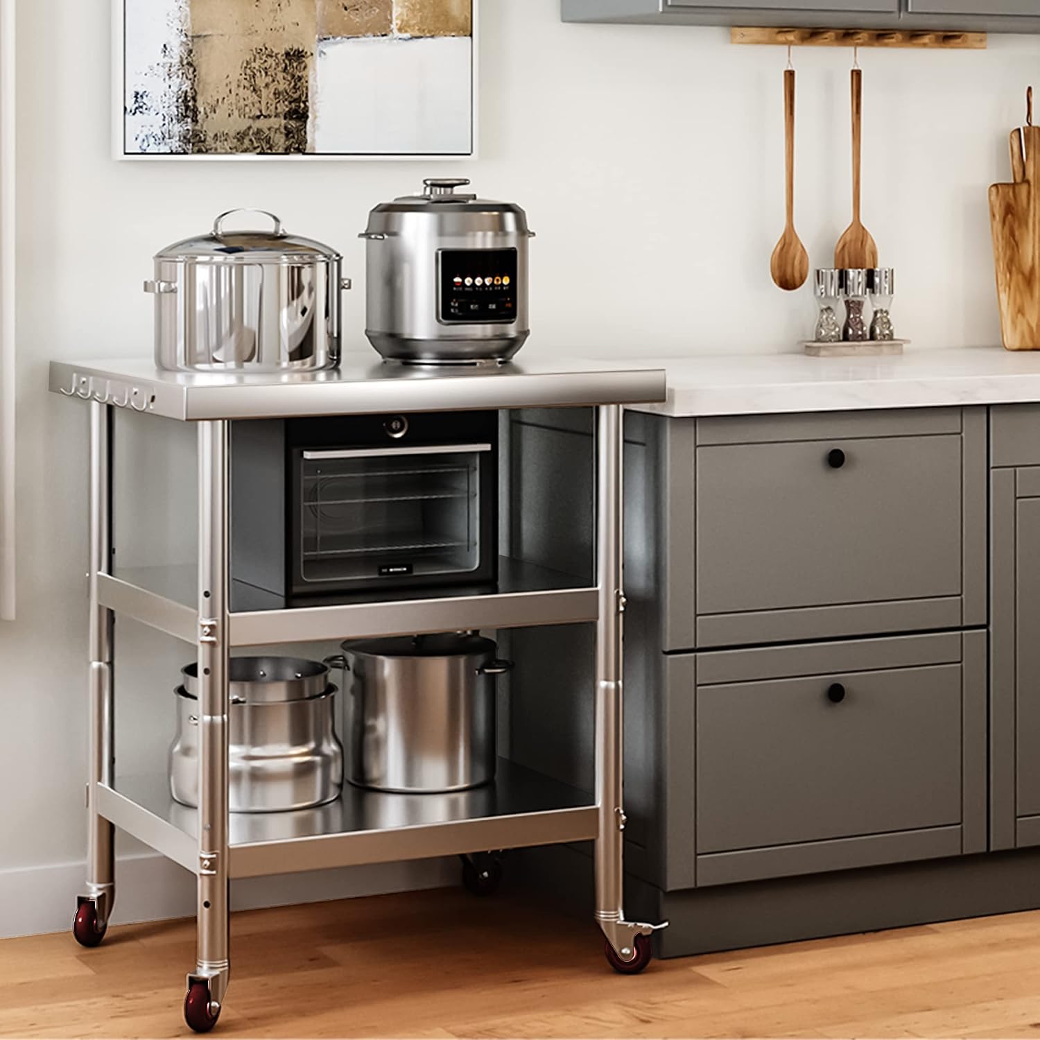 Stainless Steel Food Prep Tabl - огляд і ціна Food Storage On Wheels