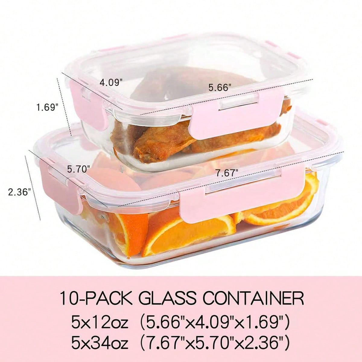 10 Pack Glass Meal Prep Contai - огляд і ціна Food Storage Lunch Box