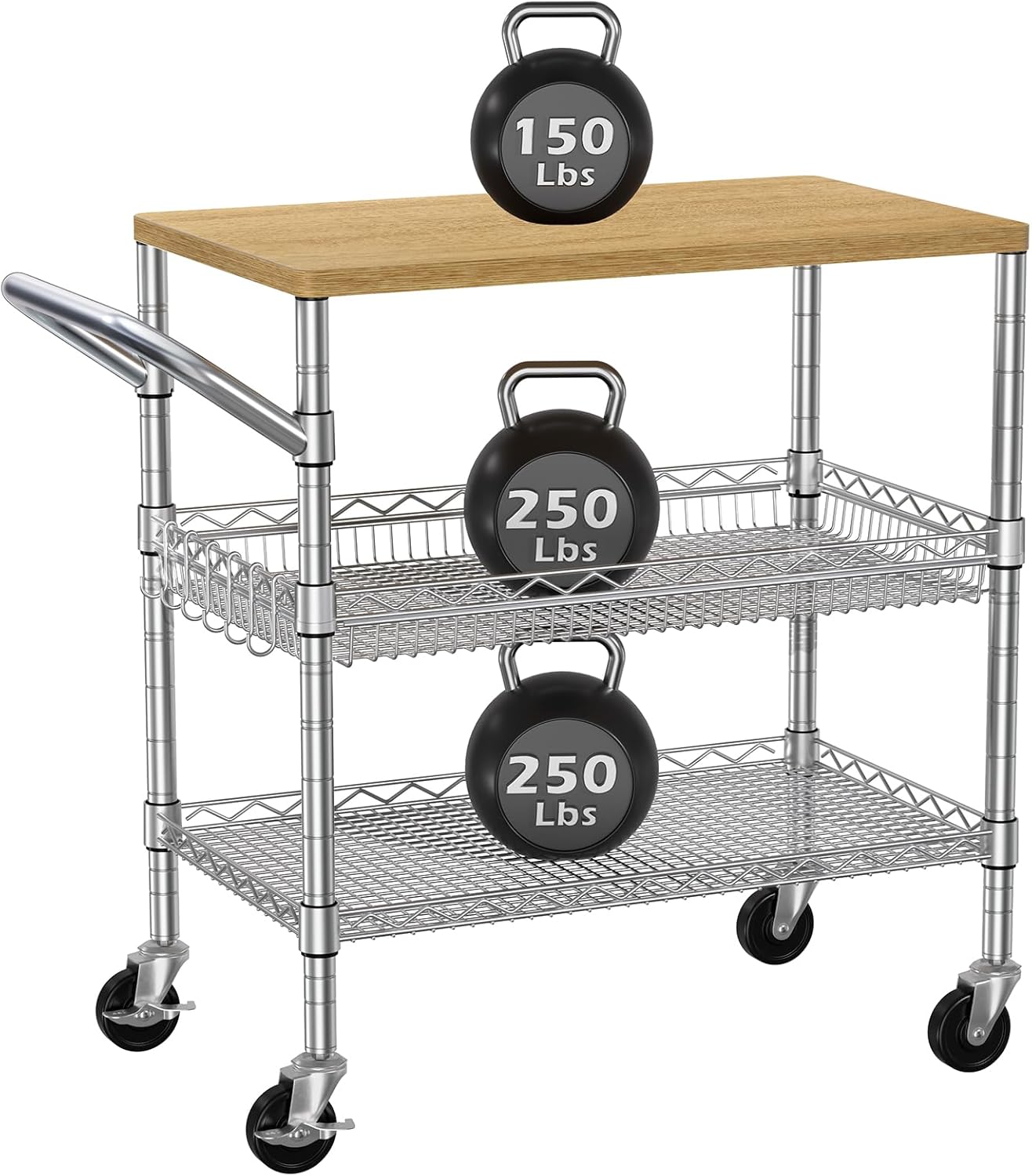 Three Tier Rolling Kitchen Car - огляд і ціна Food Storage On Wheels