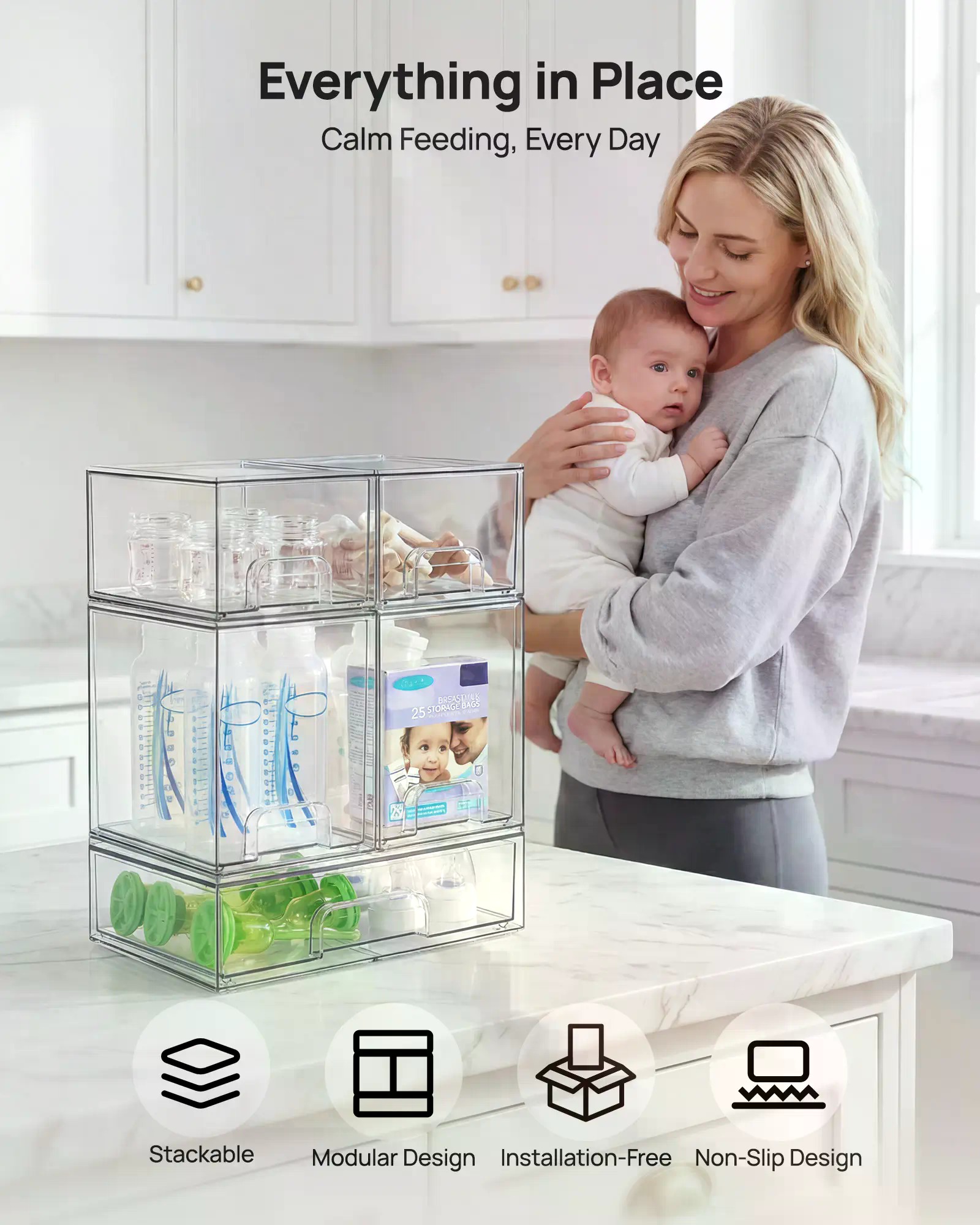 5/8 Pack Stackable Nursery Bot - огляд і ціна Stackable Pantry Bin