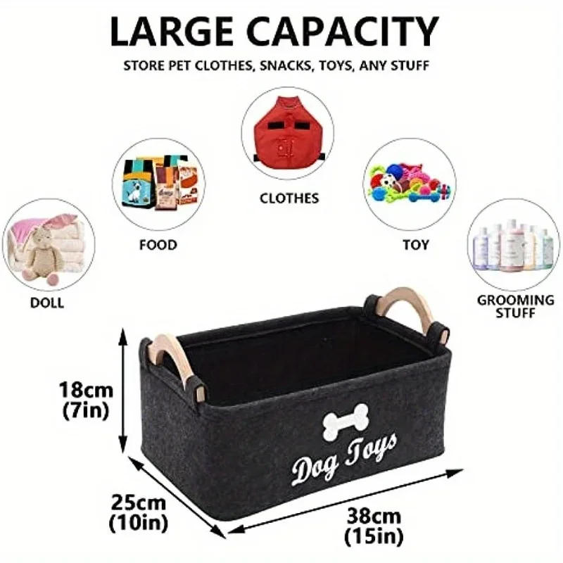 1pc Felt Pet Toy Box, Dog Toy  - огляд і ціна Food Storage Quart
